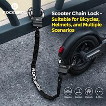 ROCKBROS 1PC Bicycle Chain Lock, 23.4" Bike Chain Lock Security Anti-Theft With Key Suitable For Road Bikes, Mountain Bikes And Scooters, Convenient To Carry - Black - View 7