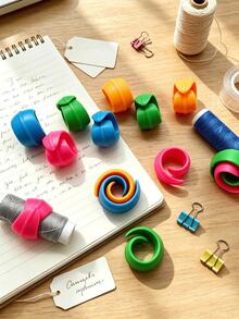 5pcs Silicone Thread Spool Protectors, Red, Yellow, Blue, Green 4 Colors Optional, Anti-Tangle, Sewing Storage - Silicone Spool - View 1