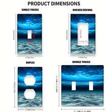 1pc Single/Double Acrylic Ocean Style Wall Socket Panel, Bedroom Kitchen Home Decor Wall Plate - C - View 4