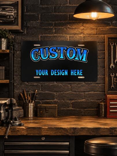 1pc Customized Car Front License Plate,Personalzied Photo Wall Art Home Decor For Vehicle Anniversary Birthday Gift Metal Sign, Garage Art,Christmas,Special Occasions