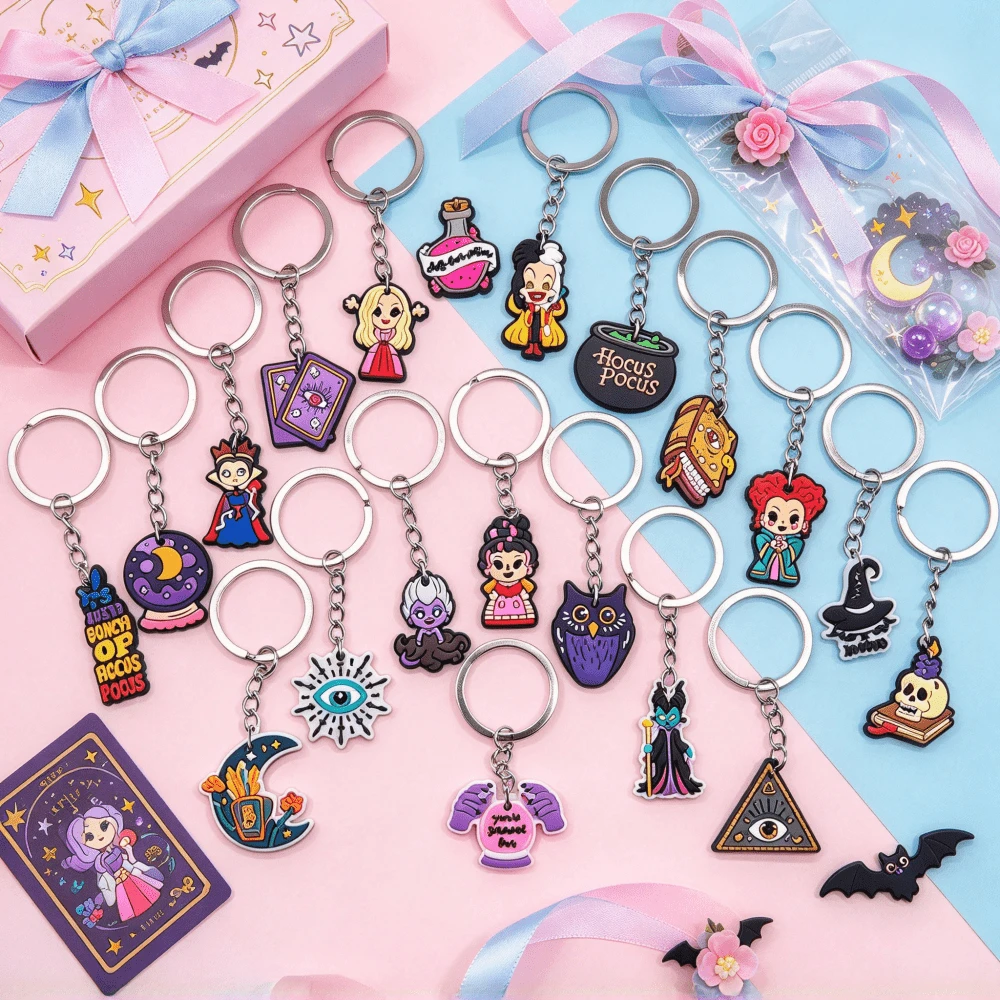 Disney Witch Magic Theme PVC Soft Rubber Keychain, Halloween Pendant, Backpack Bag Charm, Party Favor - One Size Fits All - View 1