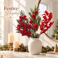 Christmas Flower Picks 3PCS A B C D E F Mixed Branches For Holiday Decoration - Multicolor - View 1