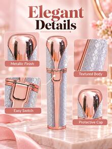 Portable 2-In-1 Electric Eyebrow Trimmer & Facial Hair Remover, USB Rechargeable With 100mAh Battery, Dual-Head Grooming Tool For Women, Compact Design For Travel, Office & Everyday Use - View 3