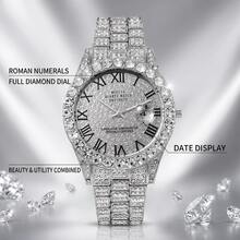 Street Style Calendar Watch, Suitable For Evening Parties, Casual Outings, Creating A Distinctive Wrist Look - Silver - View 3