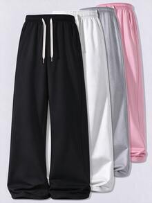 1pc Women's Soft Comfortable Breathable Running Fitness Sports Casual Long Pants, Spring Summer Autumn - Black - View 9