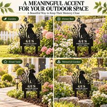客製化寵物狗紀念花園插牌，個性化姓名與日期金屬庭院標誌，寵物喪失紀念牌，戶外草坪墓碑裝飾 - 款式3 - 查看 5