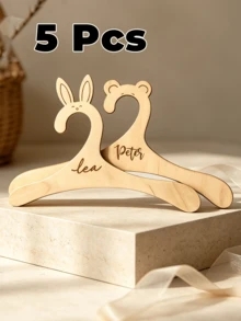 Personalized Wooden Name Clothes Hanger Custom Laser Cut Mini Display Hanger Animal Shape Closet Organizer Pet Outfit Hanger Name Display Decorative Wardrobe Hanger Personalized Gift Home Closet Decor Keepsake Multi Style - Multicolor - View 30