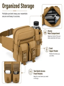 Outdoor Commute Dual-Mode Tactical Waist Bag, Outdoor Hiking Tool Waist Bag, Multi-Compartment Storage Running Sports Waist Bag - A - View 5