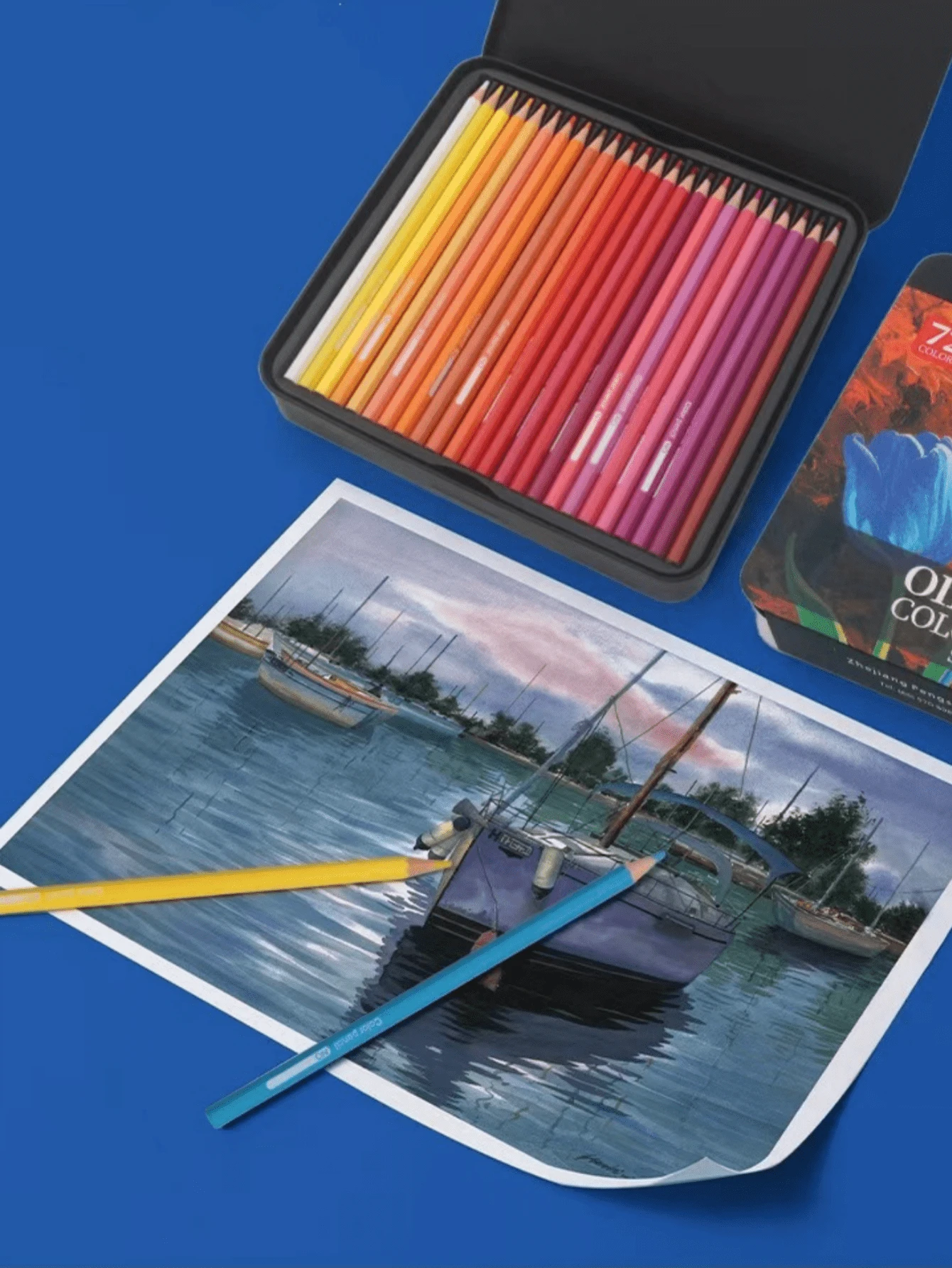 1pc, Colored Pencils, Oil-Based Colored Pencils, Art Painting Colored Pencil Set - Multicolor - View 1
