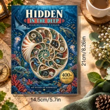 400+ Hidden Objects, Embark On Deep Sea Search And Coloring Adventure | Explore Spiral Shells, Sea Turtles, Corals And Mysterious Ocean Treasures, Discover And Color As You Go, Enjoy Screen-Free Fun Activities And Observation Focus Practice, Suitable For Home Leisure, Travel Entertainment, Family Interaction And Painting Gifts - E - View 5