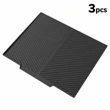 Silicone Dish Drying Mat, Foldable Kitchen Drain Mat, Dish Drying Rack, Sink Anti-Slip Mat; Heat-Resistant, Shock-Absorbing, Sound-Insulating; Tabletop Heat-Insulating Mat; Foldable And Rollable, Easy To Store; Kitchen Essential, Kitchen Decor. Halloween, Christmas Gift, Ideal Gift For Women. Kitchen Gadget; Tabletop Accessory. - Multicolor - View 13