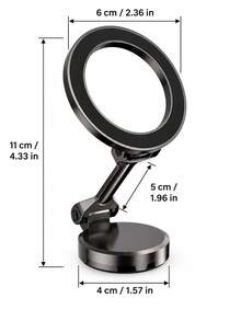 Dudukan Ponsel Mobil Magnetik Paduan Seng, Dudukan Ponsel Lipat Multi-Axis yang Dapat Diputar 360°, Dudukan Ponsel dengan Perekat Magnet N52, Dudukan Dashboard Ringkas yang Dapat Diatur Sudut Penuh, Navigasi Bebas Genggam untuk Semua Smartphone, Cocok untuk Sebagian Besar Model Mobil - A - View 11