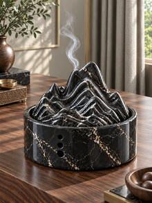 1pc White Marble Pattern Mountain-Shaped Incense Burner, Zen Incense Holder, Smoke Mountain Desktop Decor, Suitable For Meditation And Relaxation - Multicolor - View 8