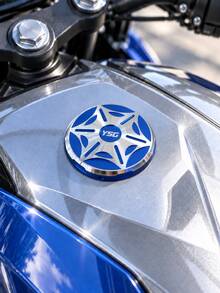 1pc Universal CNC Aluminum Alloy Motorcycle Fuel Tank Cap Decorative Cover, 6.5cm Round Brushed Metal Ysg Tank Cap Trim Ring, Motorcycle Gas Tank Cap Decor, Motorcycle Scooter Fuel Tank Styling Modification Accessory, 6 Colors - A - View 5