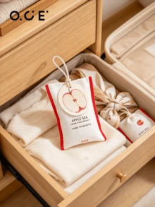 OCE Apple Sea Hanging Fragrance Sachet, Kantong Aroma Linen dengan Label Apel, Aroma Apel Manis Segar untuk Dekorasi Rumah, Pengharum Ruangan, Hadiah - 1PC - View 2