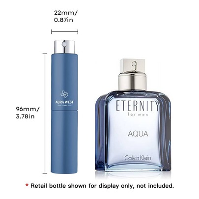 Calvin Klein - Eternity Aqua EDT Travel Spray (5ml)|Hand-Decanted From Authentic Bottle, Perfume For Men, Fresh Aquatic Woody Scent With Cucumber, Lotus & Sandalwood