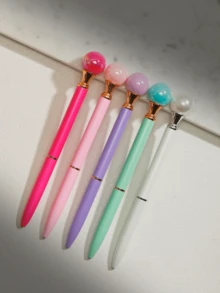 10pcs Rotating Ballpoint Pen Set, Creative Rotating Pens, Cute Wedding Pens, Bridal Shower Party Office Back To School Gift - Ballpoint Pen - View 6