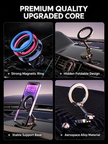 Dudukan Ponsel Mobil Magnetik Paduan Seng, Dudukan Ponsel Lipat Multi-Axis yang Dapat Diputar 360°, Dudukan Ponsel dengan Perekat Magnet N52, Dudukan Dashboard Ringkas yang Dapat Diatur Sudut Penuh, Navigasi Bebas Genggam untuk Semua Smartphone, Cocok untuk Sebagian Besar Model Mobil - A - View 9