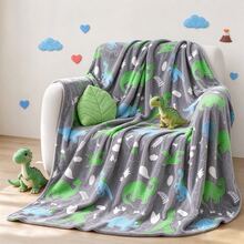 1pc Forest Volcano Dinosaur Glow-In-The-Dark Blanket, Soft Flannel Blanket, Suitable For Sofa, Living Room, Bedroom And Outdoors, Holiday Decoration Gift, Perfect For Teens And Adults - Multicolor - View 6