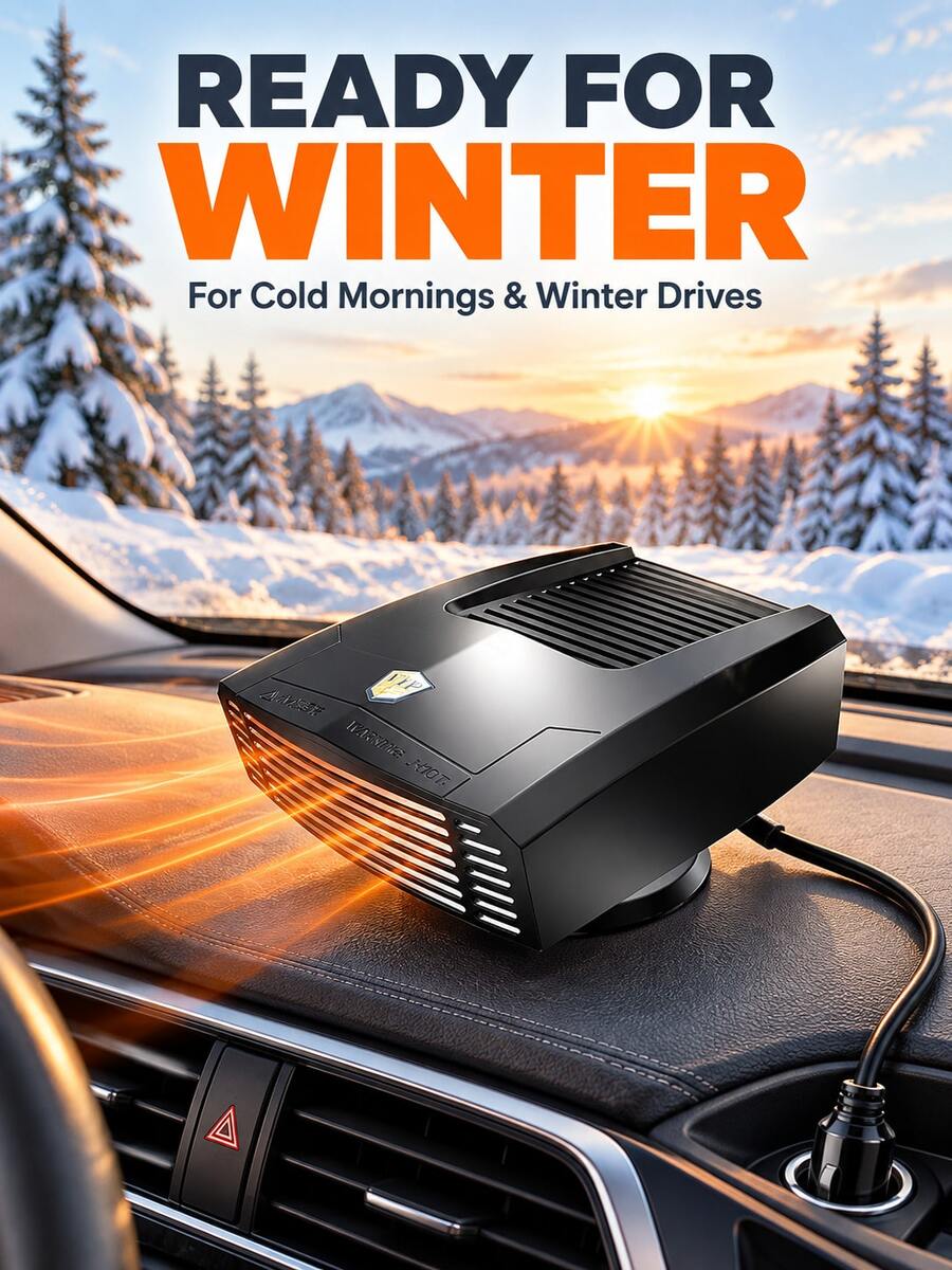 12V Car Defroster, Cigarette Lighter Powered Plug-In Car Heater Fan, Portable Windshield Defogger And Defroster, SUV Sedan Truck Interior Heating Device, Winter Essential, Cold Weather Driving Accessory, Gift For Men And Women