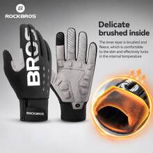 ROCKBROS 1 Pair Windproof Long Finger Gloves: SBR Material, Touchscreen Compatible, Windproof, Wear-Resistant And Shock-Absorbing - Suitable For Motorcycle And Cycling, Also Great For Hiking And Trekking - Multicolor - View 1