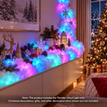 BINDLAN 3D Thunder Cloud Lamp, RGB Color Changing, Music Sync, Wall And Ceiling Mount For Gaming Room, Aesthetic Room, Bedroom, Halloween Party And Christmas Party, Ambient Cloud Light, Led Strip, Holiday Decor, Dynamic Lighting, Indoor Led Lighting - Multicolor - View 8