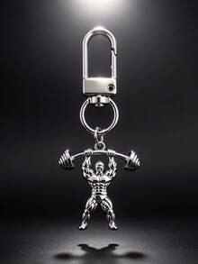 6pcs Gym Keychain Set, Alloy Weightlifting Men's Kettlebell Dumbbell Barbell Pendant Keyring, Sports Fitness Bag Charm, Fitness Enthusiast Gift - Multicolor - View 3