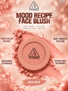 3CE Classic Solid Color Blush #Peach Orange, 3g Sample/5.5g Full Size, Easy To Blend, No Flying Powder, Natural Peach Beige, Layerable, Suitable For Yellow And Fair Skin Tones - Classic Single Color Blush Mood Series #Peach Orange - View 8