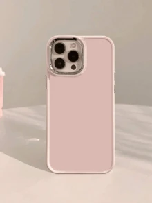 1件極簡純色防摔軟 TPU 時尚手機殼 全包覆防污保護殼 相容 Apple 18 17 16 15 14 13 12 11 Pro Max Air - 粉色 - 查看 3