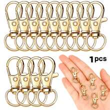 Móc khóa móc treo 32mm, kẹp móc khóa tôm hùm xoay bằng kim loại, phù hợp làm móc khóa, đồ thủ công DIY, vòng cổ thú cưng - Móc khóa khóa càng cua - Xem 23