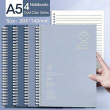 4 Books, Simple Spiral Notebook, Student And Office Use Loose-Leaf Exercise Book,School Supplies,Back To School - Multiple Styles - View 6