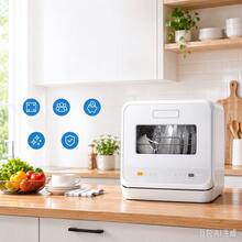 Midea 5L tragbarer Tischgeschirrspüler, mini Tisch-geschirrspüler mit eingebautem Wassertank, keine Installation nötig, einfaches Nachfüllen von Wasser, platzsparender kompakter Geschirrspüler für kleine Küchen, Wohnungen und Wohnmobile - EU F-Typ Stecker (220-240V) - Übersicht 1