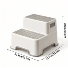 1pc Household 2-Tier Step Stool, Non-Slip Wear-Resistant Pedal, Stable And Tipping-Resistant, With Carry Handle, Suitable For Bathroom Hand Washing, Toilet Use And Kitchen Application - Random Color - View 9