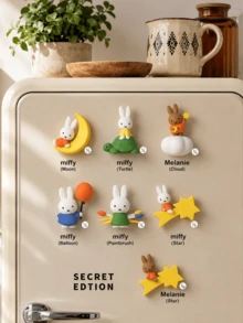 Officially Licensed Miffy Refrigerator Magnet Blind Box, Bunny Character PVC Collectible Magnetic Figure, Kawaii Fridge Magnet, Random 1PC Surprise With Secret Edition Chance, Novelty Character Ornament For Refrigerator, Locker & Magnetic Surfaces - Multicolor - View 4
