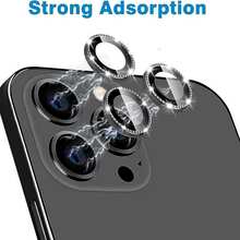 XINHONGYU 9片裝黑色水鑽相機鏡頭保護膜，適用於 Phone 18 Pro Max/Phone 18 Pro 相機鏡頭保護膜，相容 iPhone 18 金屬鏡頭環保護膜 - 黑色 - 查看 4