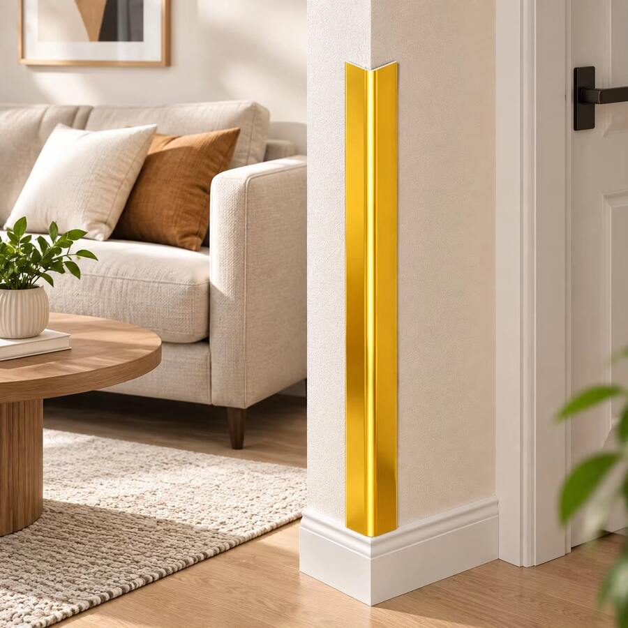 3pcs 50cm/19.69in Corner Guards, Peel And Stick L-Shaped Molding Trim For Wall Table Door Frame Protection And Decoration - C - View 1