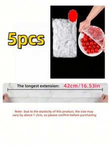 5/50/100/200/300/400/500片家用食品保鮮膜 加厚剩菜盤蓋 水果保鮮膜 廚房冰箱食物保鮮膜 - 無色 - 查看 10