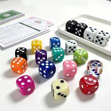 8pcs--14mm Pink Rounded Acrylic Game Dice--Suitable For Party Entertainment, Tabletop Games, Halloween, Christmas Gifts, Birthday Gifts And Player Gifts - View 1