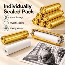 Printable A4 Thermal Paper Roll Refills, Smooth Quick-Dry Paper For Portable Wireless Printers, Christmas Holiday Receipts, Halloween Event Coupons, Mobile Office Invoices, Retail Labels - View 5