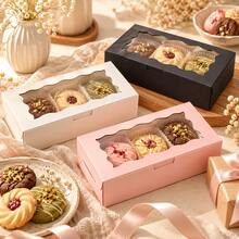 10/20Pcs Multi-Color Cookie Gift Boxes, 7*4.3*1.5 Inch Window Paper Storage Boxes, Premium Decorative Paper Boxes For Handmade Crafts, Small Gifts, Party Favors, Ideal For Wedding, Birthday, Christmas & Holiday Party Decor - Multiple Styles - View 3