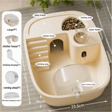 All-In-One Hamster Cage, Panoramic Transparent Dome Hamster Villa, Equipped With Silent Running Wheel, Food Bowl And Water Bottle, Small Pet Habitat - one-size - View 6