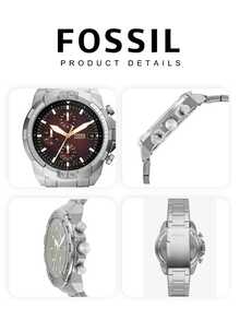 Fossil Men's Quartz Stainless Steel 3-Hand Watch, Stainless Steel Case/Scratch-Resistant Glass FS5851/FS5852/FS5853/FS5878/FS5916/FS6017 - Silver - View 6