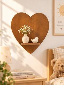 1pc Heart-Shaped Wall Hanging Storage Rack, Heart-Shaped Wall Storage Shelf, Creative Floating Display Shelf, Wall Display Board, Small Wall Hanging Display Rack, Decorative Storage Integrated Display Shelf, Minimalist Home Storage Board, Wall Small Item Storage Rack, Wall Decor Storage Shelf, Christmas Gift - Love Model - View 2