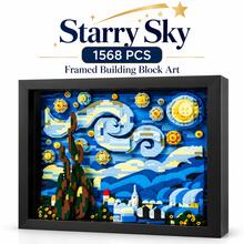 1568PCS Starry Sky Framed Building Block Art Set, Adult DIY Micro Brick Wall Decor, 3D Night Sky Landscape Model, Creative Home Display & Collectible Gift - Building Block Picture Frame - View 5