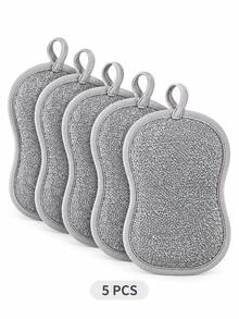 3/5pcs Double-Sided Multi-Function Scrubbing Sponge, Scratch-Resistant Dishwashing Sponge, Reusable Microfiber Sponge, Efficient Cleaning For Tableware, High-Density Inner Core, Kitchen Cleaning Tool - Multicolor - View 14