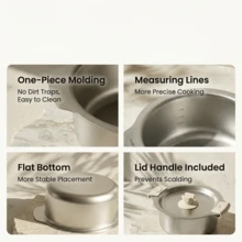 1pc Thickened 304 Stainless Steel 3 Pieces IH Cookware Set (Pot & Frying Pan) - Lid Can Be Used As Frying Pan, Baking Tray Or Serving Plate. High Aesthetic Design, Suitable For Induction Cooktop, Gas Stove And Oven. - View 10