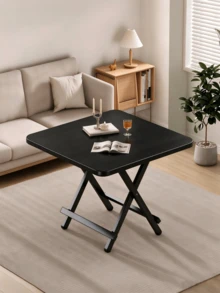 Folding Square Dining Table, Easy‑Fold Portable Flat‑Top Desk, Space‑Saving Foldable Design For Apartment Balcony Kitchen Living‑Room Temporary Dining, Small Household Renters Dorm Residents Indoor Daily Use - Color: Random - View 4