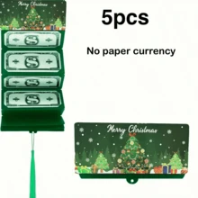 1/5件組聖誕可折疊流蘇現金信封，聖誕快樂驚喜金錢禮品卡夾，適用聖誕節假期派對與萬聖節（不含鈔票） - 均碼 - 查看 9