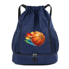 1pc Colorful Splatter Basketball Print Drawstring Backpack, Street Graffiti Style Contrast Color Art Pattern, Street Basketball Half-Court 3v3 Dunking Dribbling Outdoor Court Game Training Jersey Knee Pads Independent Shoe Compartment For Sneakers, Front Pocket For Earphones, Inner Divider Bag For Organized Storage, Side Mesh Pocket For Water Bottle, Can Fit Basketball, Commute School Gym Backpack - Go Light Sports Backpack - View 8