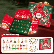 Christmas Advent Calendar 24 Day Countdown Surprise Box, Tear-Open Compartments With Assorted Xmas Charm Pendants, DIY Bracelet Making Set, Decorative Holiday Gift For Seasonal Gifting - 5 - View 13